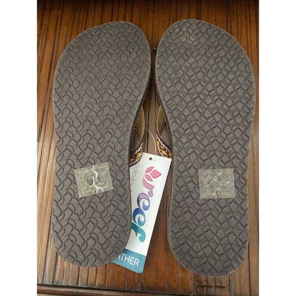 Reef Womens Gypsy Free Open Toe Slip On Flip Flop Sandal Sz 6 Orange Weave 1443 - Picture 4 of 5